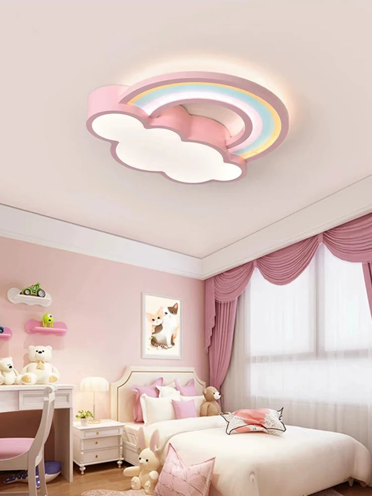 plafonnier dessin animé nuages arc-en-ciel pour enfants garçon fille