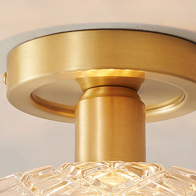 Lampe décoration plafonnier verre cuivre LED