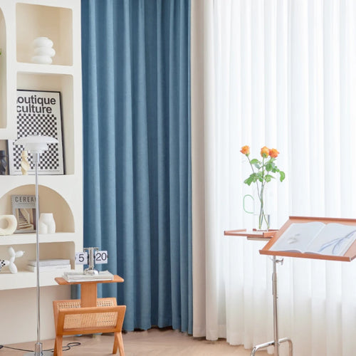 Rideau occultant moderne plissé pour salon chambre fenêtre