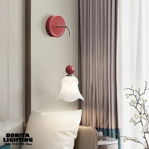 applique murale en verre givré à motif floral élégant - vue 6 sur 18