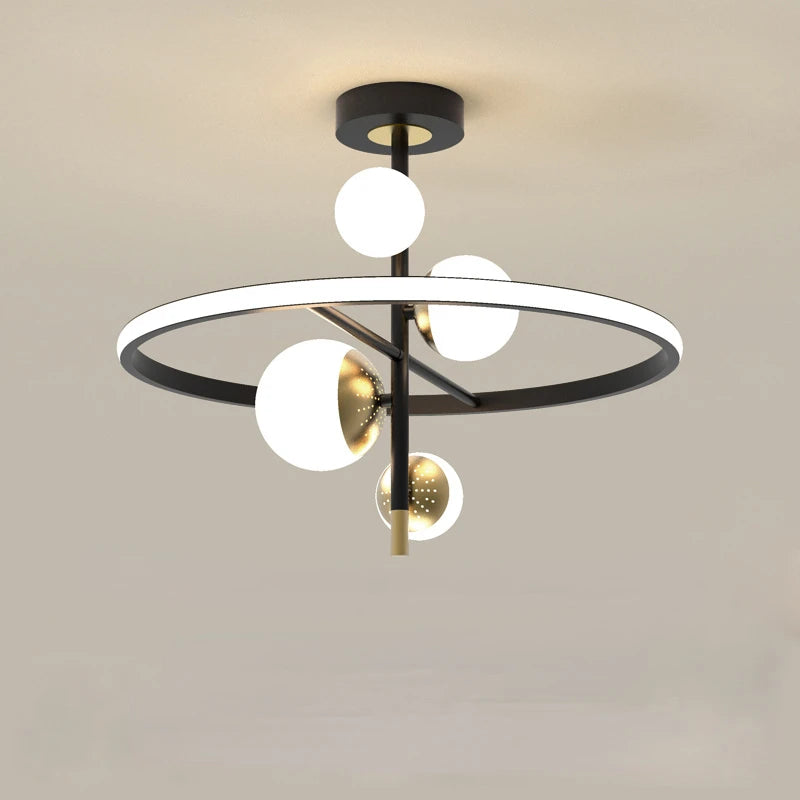 lustre led moderne nordique simple boule pour intérieur - vue 6 sur 16