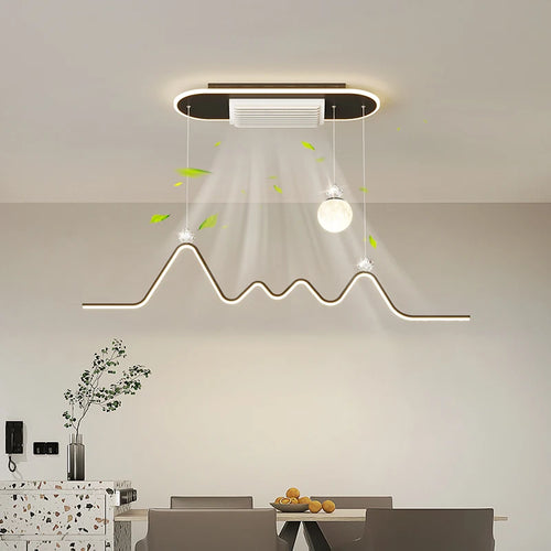 ventilateur de plafond sans feuilles avec éclairage moderne ultra-mince - vue 6 sur 12