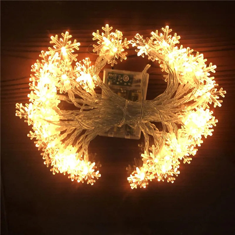 guirlande lumineuse flocon de neige pour décoration de noël - vue 6 sur 8