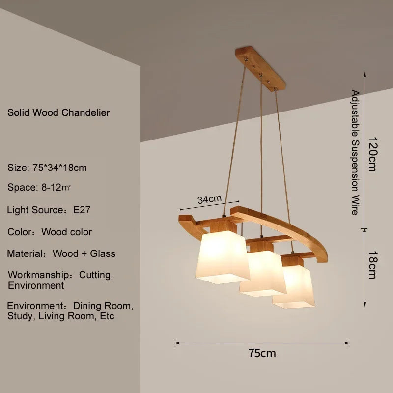 suspension moderne en bois nordique style japonais pour espaces contemporains - vue 7 sur 7