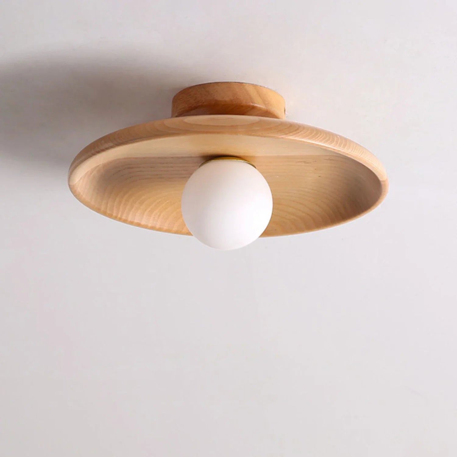 lampe de plafond led en bois moderne suspendue - vue 3 sur 12