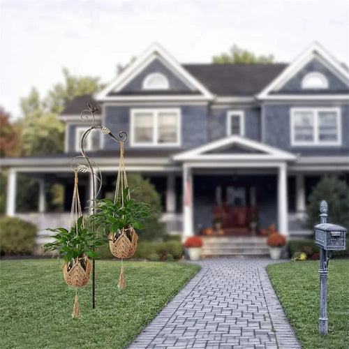panier suspendu en macramé pour plantes décoratives - vue 6 sur 7