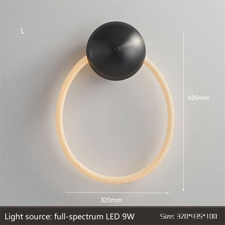 applique murale led minimaliste en fibre tissée en silicone souple - vue 14 sur 18