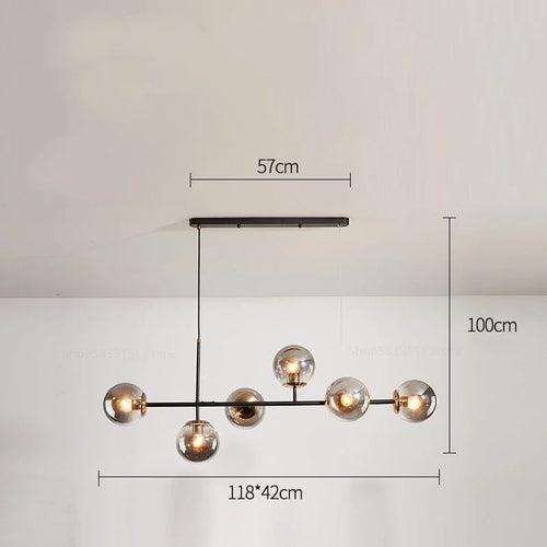suspension nordique moderne en verre pour salon - vue 11 sur 16