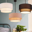 Suspension abat-jour en tissu style lin pastoral moderne
