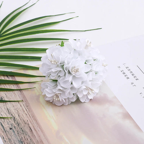 bouquet de mini fleurs d'hortensia artificielles pour décoration et bricolage - vue 15 sur 15