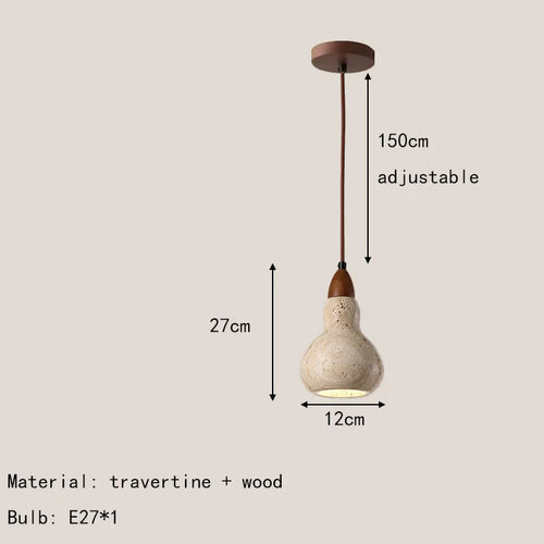 lustre en pierre naturelle nordique pour intérieur avec fil réglable - vue 10 sur 11