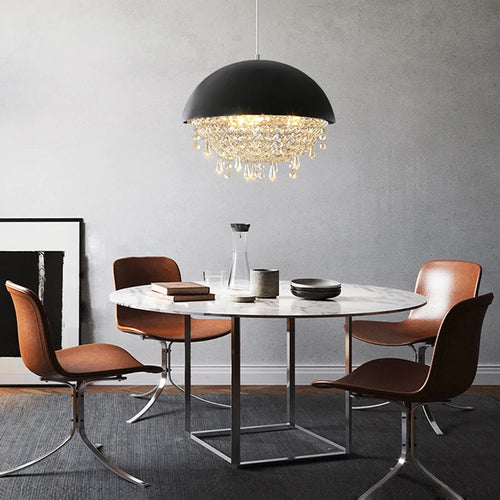 suspension créative en cristal hémisphère pour intérieur élégant