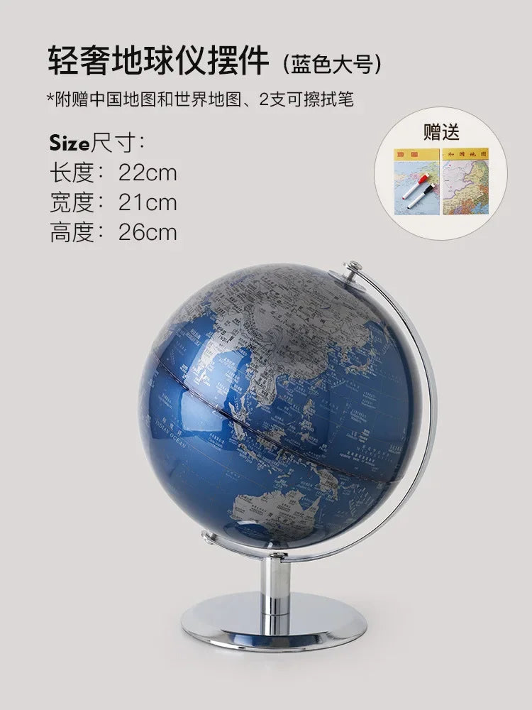 globe terrestre en bois avec lumière led décoration vintage et constellation