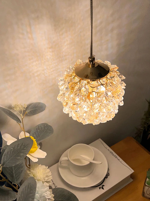suspension moderne en cristal avec cordon réglable - vue 5 sur 12