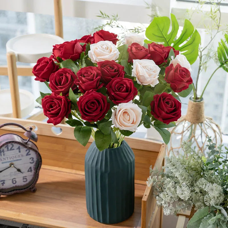 bouquet de fleurs artificielles en soie pour mariage et décoration - vue 2 sur 16