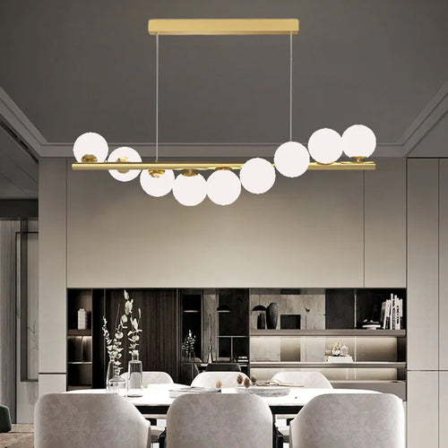 lustre créatif en verre pour bar et restaurant avec fil réglable - vue 5 sur 9
