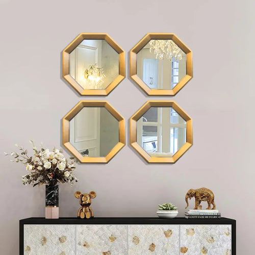 miroir octogonal décoratif imitation métal pour cheminée - vue 5 sur 10