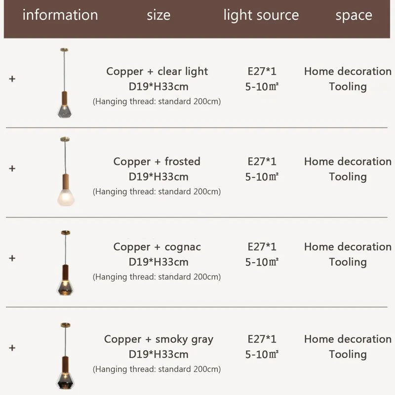 Suspension LED en cuivre au design nordique luxueux - vue 7 sur 10
