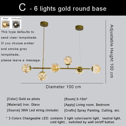lustre led moderne design nordique pour décoration intérieure - vue 14 sur 18