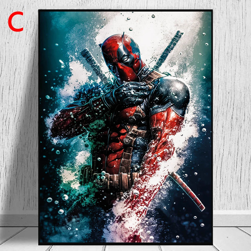 poster marvel avengers spiderman iron man hulk décoration murale