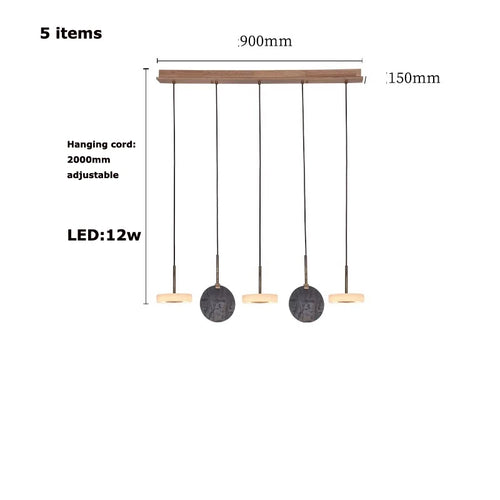 suspension marbre bois tendance 2024 luminaire moderne design - vue 11 sur 11