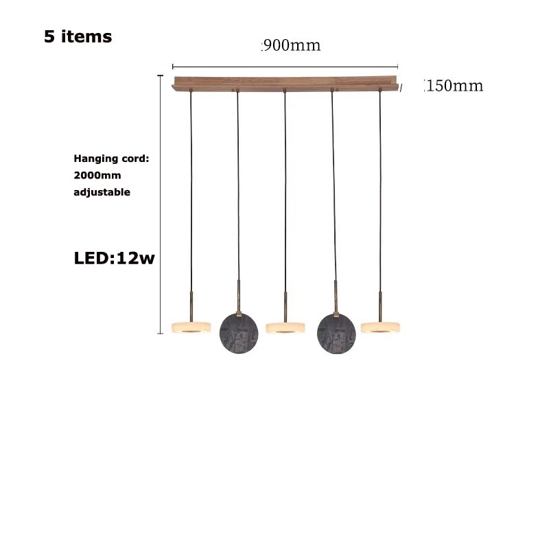 suspension marbre bois tendance 2024 luminaire moderne design - vue 11 sur 11