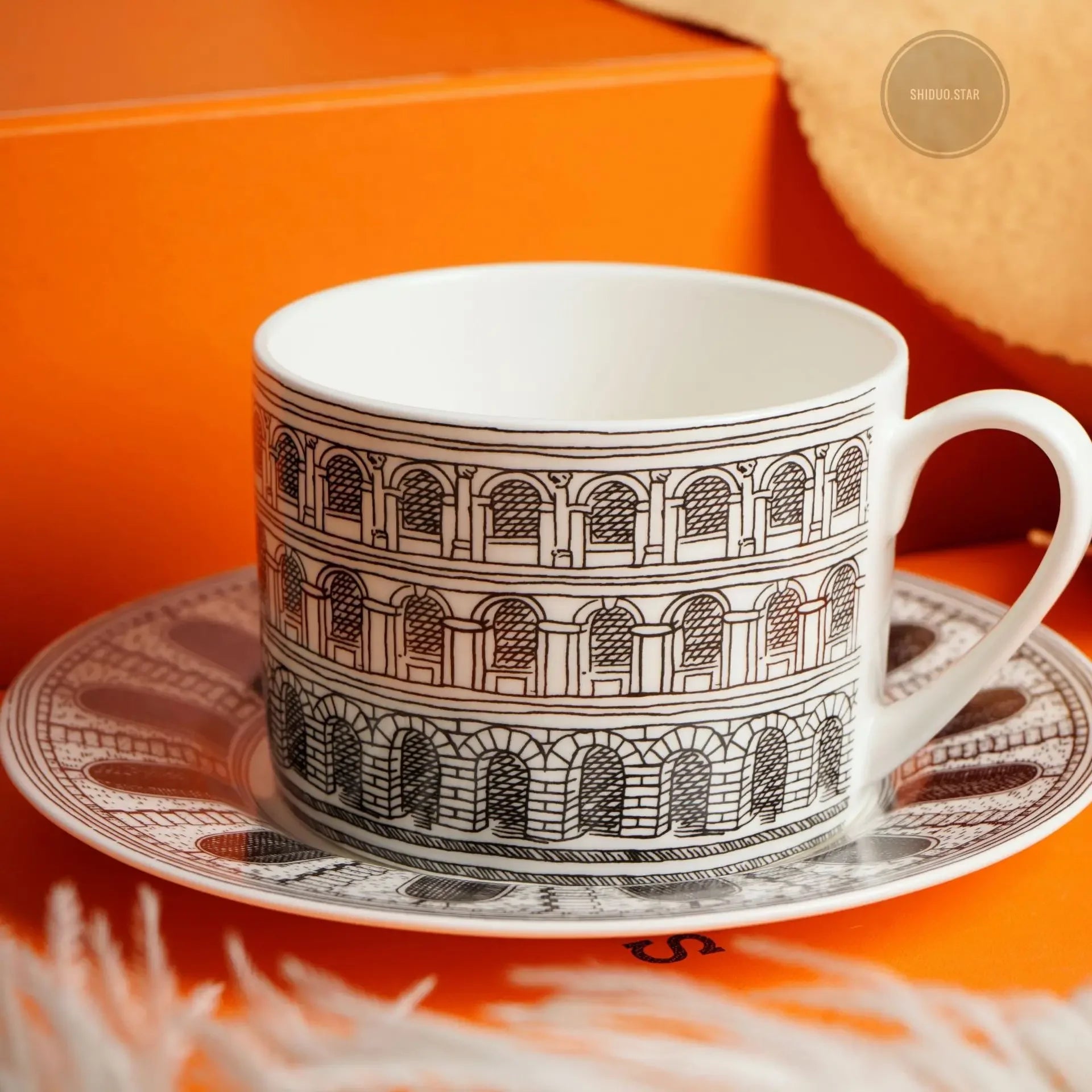 Service a the vintage ceramique italienne tasse plateau