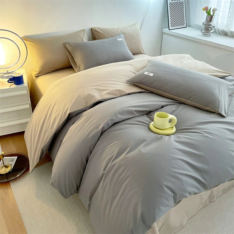 housse de couette double face luxueuse pour un ou deux personnes