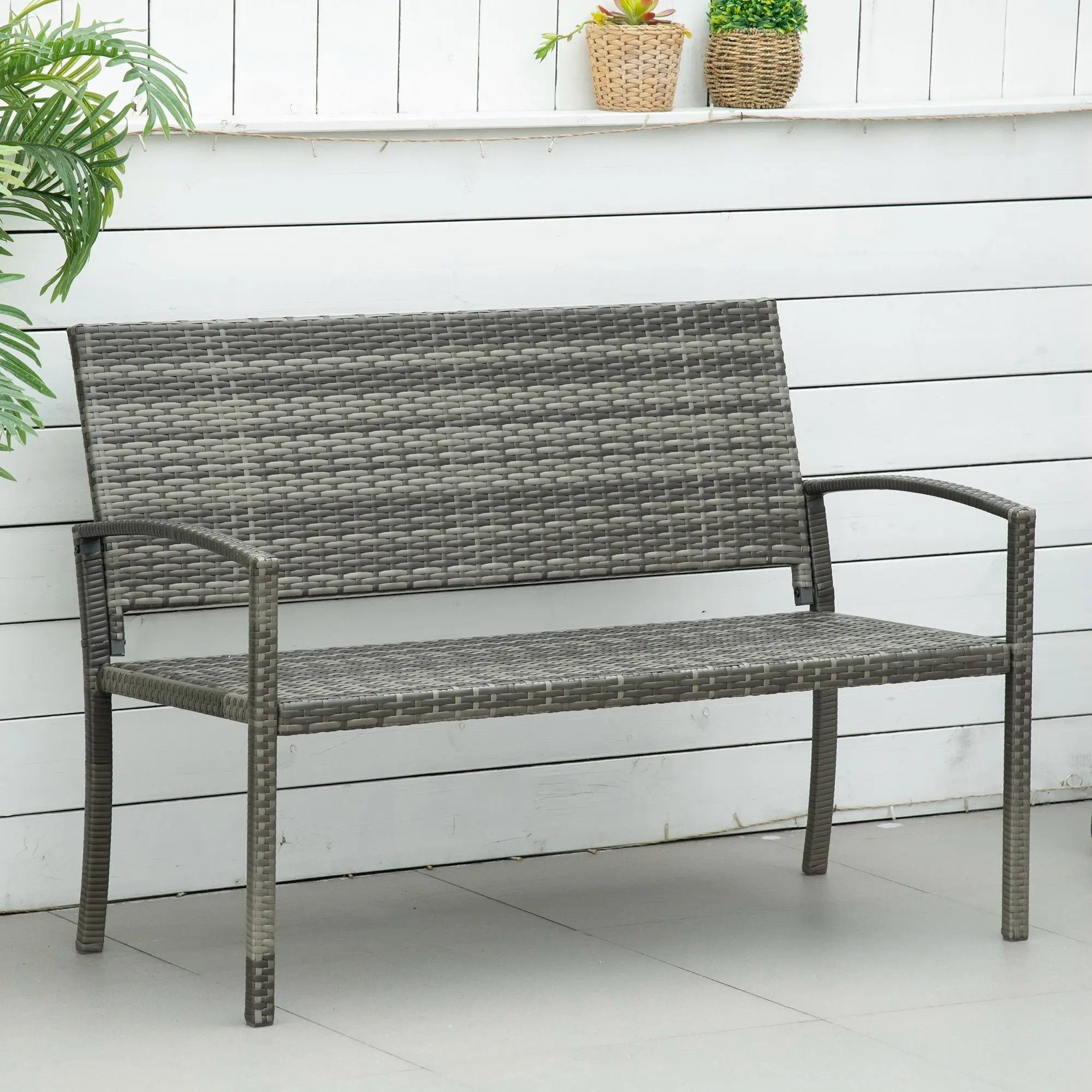 banc de patio en osier léger et design attrayant pour toutes saisons - vue 10 sur 10
