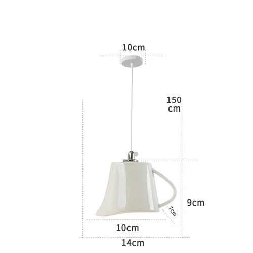 Suspension service à thé en céramique moderne LED - vue 15 sur 17