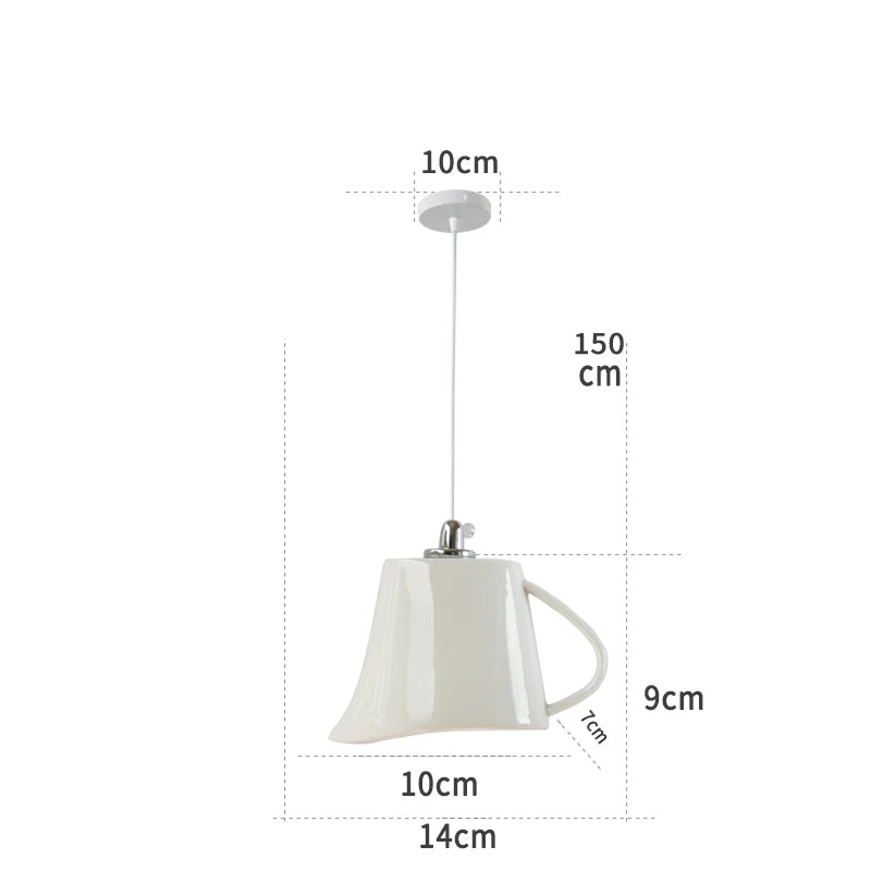 Suspension service à thé en céramique moderne LED - vue 15 sur 17