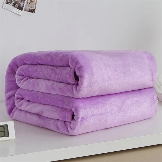 Plaid flanelle polaire douce chaude pour canapé lit