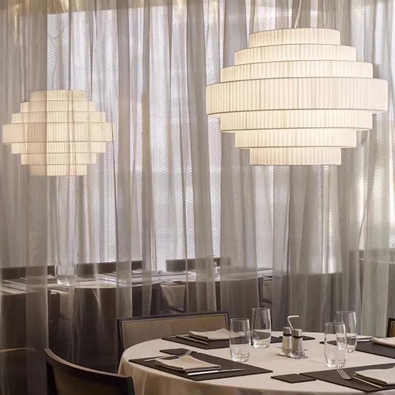 suspension lampe à boule en tissu nordique design artistique pour restaurants - vue 4 sur 11