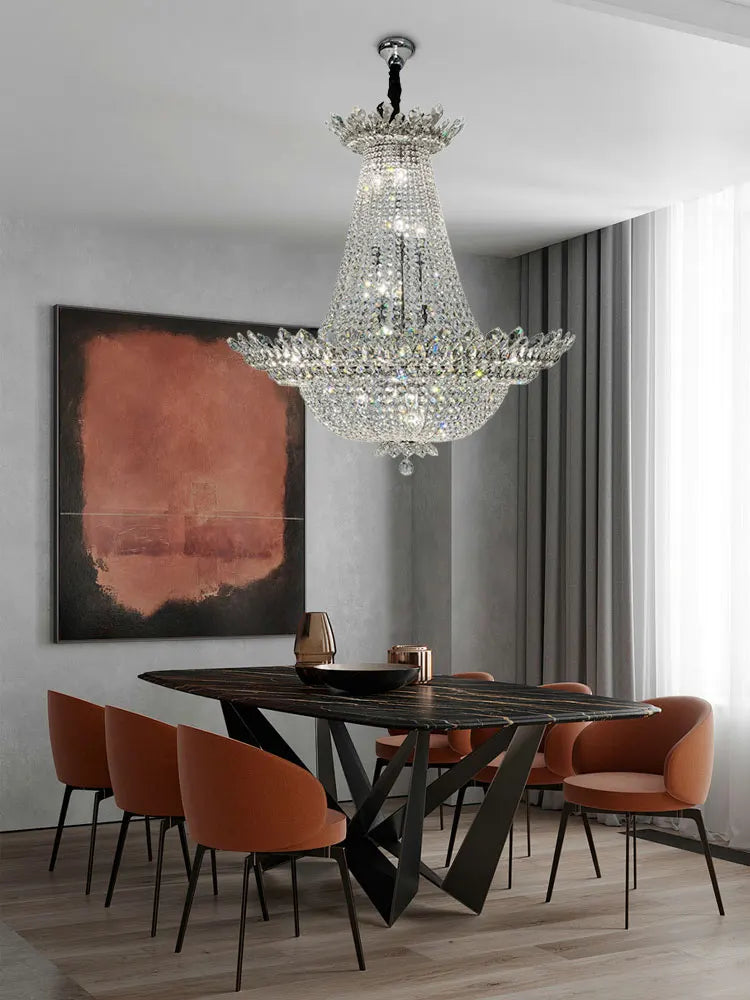 lustre led k9 cristal palace à intensité variable pour un éclairage élégant