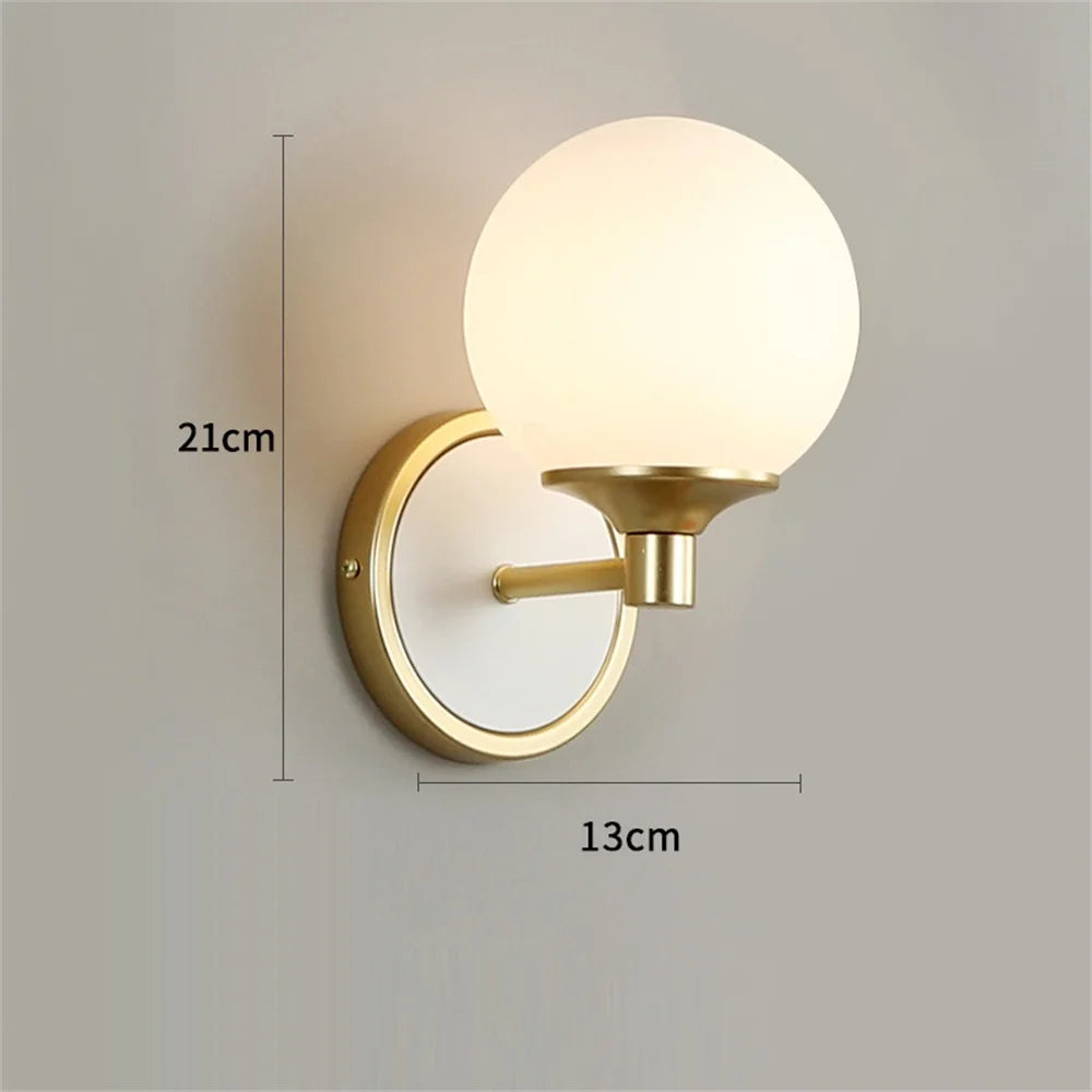 applique murale moderne en verre style nordique double tête - vue 3 sur 8