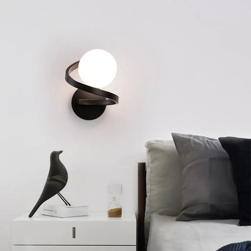 applique murale led moderne boule de verre décoration nordique - vue 3 sur 6