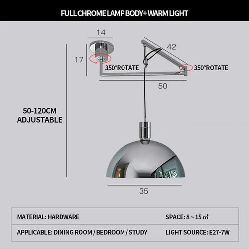 lustre pliable moderne nordique design télescopique pour intérieur contemporain - vue 11 sur 14