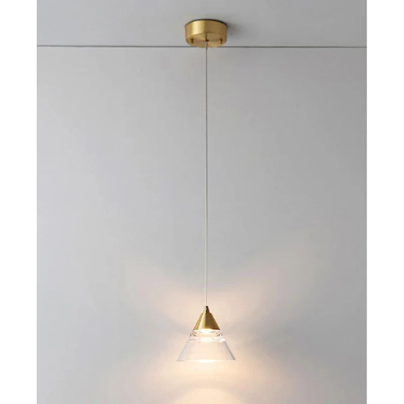 Lamp Modern Acrylic Pendant Light Fixtures Gold, Mini Pendant Lighting For Kitchen Island, Dining Room, Bedroom, Hallway, Kitch