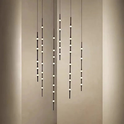 suspension nordique en acrylique design bambou pour décoration intérieure - vue 2 sur 10