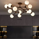 lustre suspension en boule de verre pour décoration maison