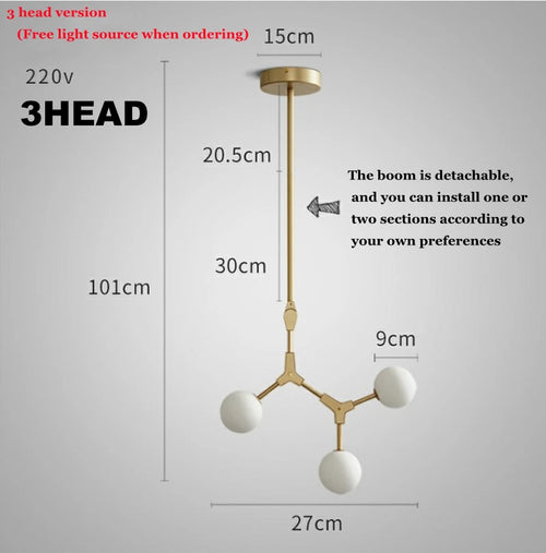 lustre nordique design en verre pour éclairage élégant - vue 13 sur 12