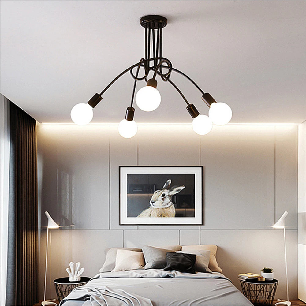 lustre sputnik moderne style industriel pour intérieur élégant - vue 7 sur 19