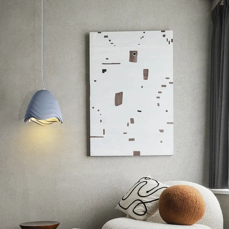 Nordic Wabi-Sabi Wind Chandelier Dining Room LED Pendant Lights Bedroom Study Suspend Lamp Home Decor Cafe Hanging Lamps Fixture - vue 5 sur 13