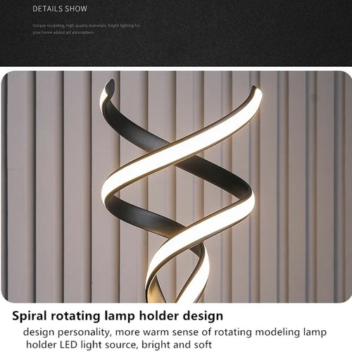 Lampadaire led moderne luxe spirale double télécommande gradation