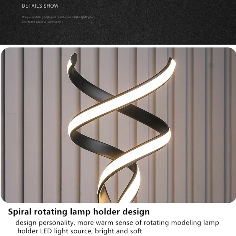 Lampadaire led moderne luxe spirale double télécommande gradation - vue 9 sur 8
