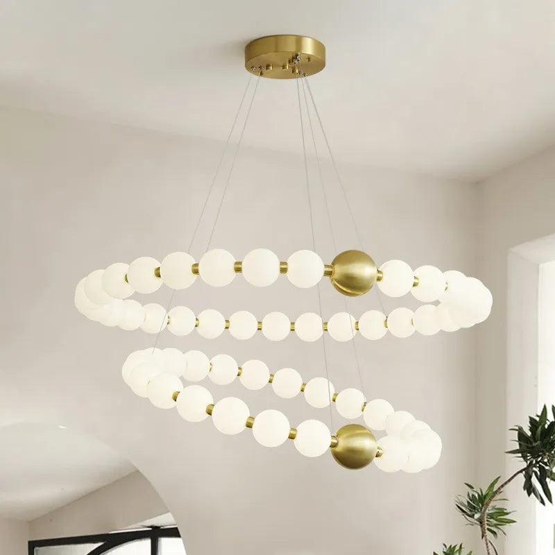 36W Pendentif LED Plafond Acrylique Blanche Chaude Lustre En Bois