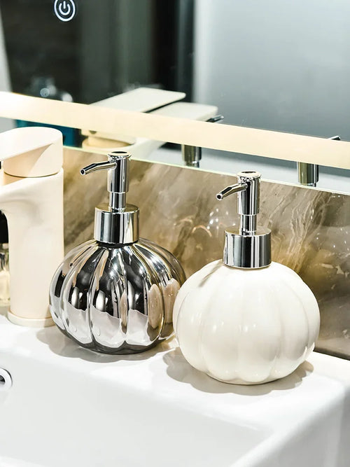 distributeur de lotion en céramique pour gel douche et shampoing - vue 4 sur 8