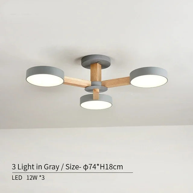 plafonnier moderne en bois à éclairage led pour décoration intérieure - vue 8 sur 15
