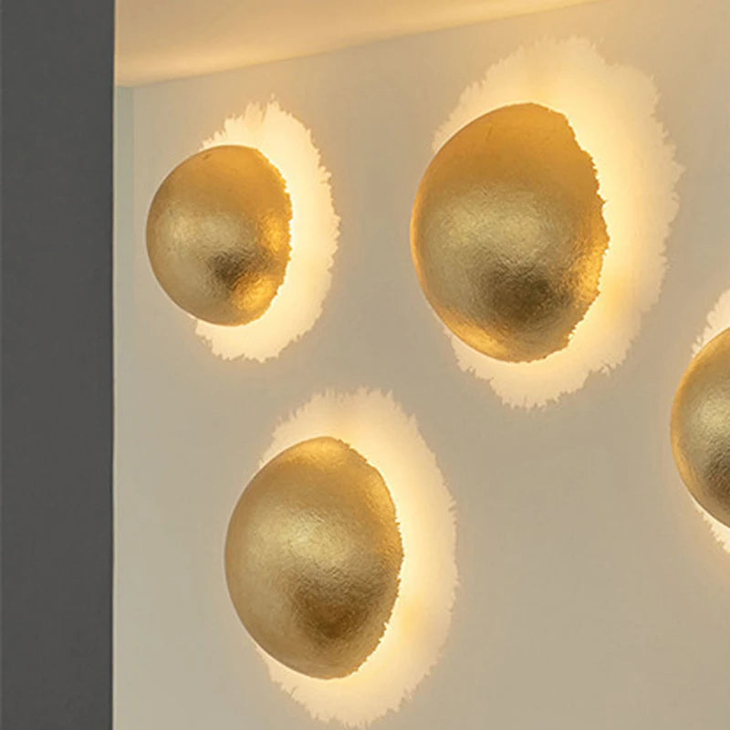 applique murale décorative nid style américain en feuille d'or - vue 4 sur 6