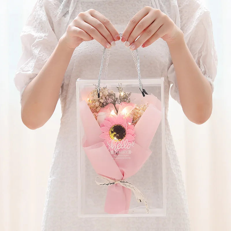 bouquet de roses artificielles cadeau pour la saint valentin décorations mariage - vue 5 sur 11